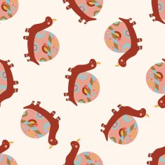 animal turtle cartoon seamless pattern background N17