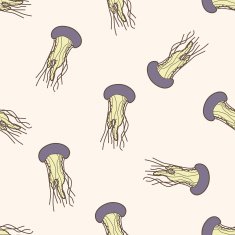 sea animal coral cartoon seamless pattern background N2