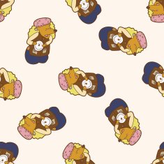 animal dog cartoon seamless pattern background N42