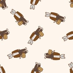 animal dog cartoon seamless pattern background N44