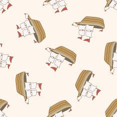 Transportation boat cartoon seamless pattern background N63