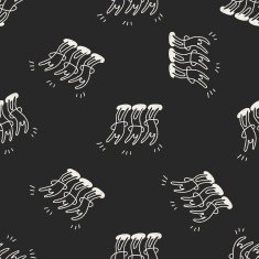 doodle Dance seamless pattern background N2