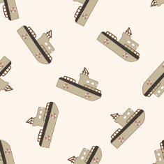 Transportation boat cartoon seamless pattern background N69