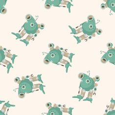 robot cartoon seamless pattern background N70