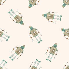 robot cartoon seamless pattern background N71