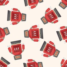 robot cartoon seamless pattern background N72