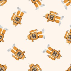 robot cartoon seamless pattern background N73