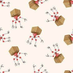 robot cartoon seamless pattern background N74