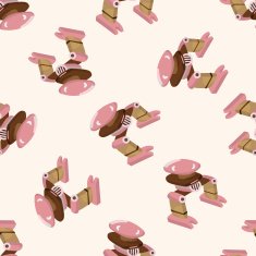 robot cartoon seamless pattern background N75