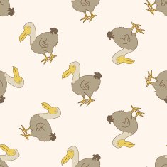 bird cartoon seamless pattern background N46