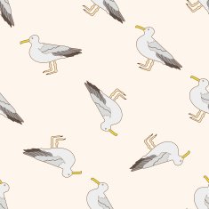 bird cartoon seamless pattern background N49