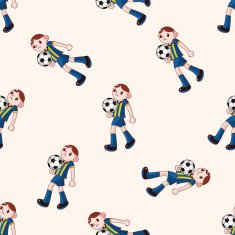 Sport soccer player cartoon seamless pattern background N12