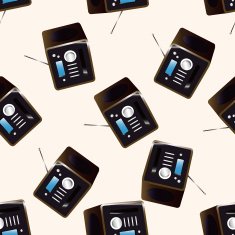 radio cartoon seamless pattern background N50