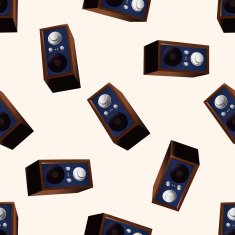 radio cartoon seamless pattern background N58