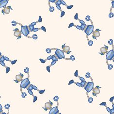 robot cartoon seamless pattern background N79