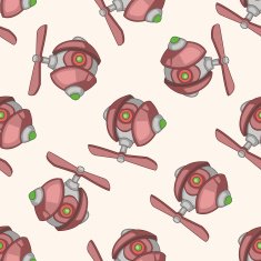 robot cartoon seamless pattern background N80