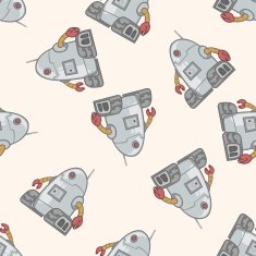 robot cartoon seamless pattern background N81