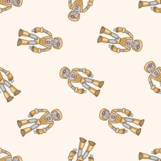 robot cartoon seamless pattern background N82