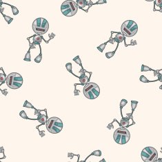robot cartoon seamless pattern background N83