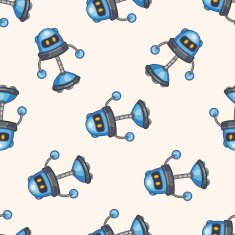 robot cartoon seamless pattern background N85