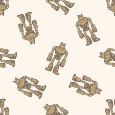 robot cartoon seamless pattern background N86