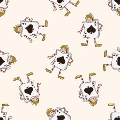 alice in wonderland cartoon seamless pattern background N16
