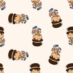 alice in wonderland cartoon seamless pattern background N18