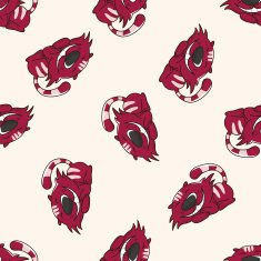 alice in wonderland cartoon seamless pattern background N21