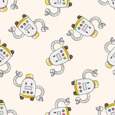 robot cartoon seamless pattern background N88