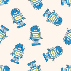 robot cartoon seamless pattern background N89