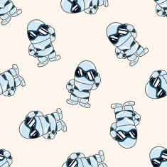 robot cartoon seamless pattern background N92