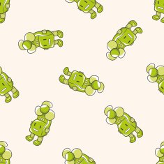 robot cartoon seamless pattern background N94