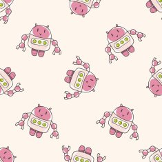 robot cartoon seamless pattern background N95