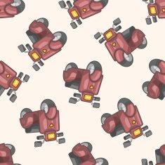 transportation motor cartoon seamless pattern background N17