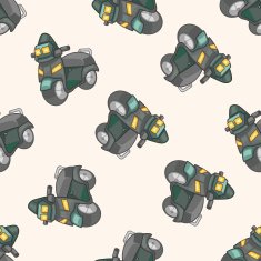 transportation motor cartoon seamless pattern background N23