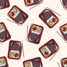 style radio cartoon seamless pattern background N2