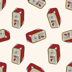 style radio cartoon seamless pattern background N3