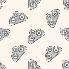 style radio cartoon seamless pattern background N9