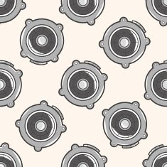 style radio cartoon seamless pattern background N10