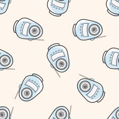 style radio cartoon seamless pattern background N11