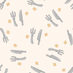 tableware cartoon seamless pattern background N3