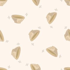 kitchenware bowl cartoon seamless pattern background N4