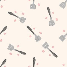 kitchenware spatula cartoon seamless pattern background N9