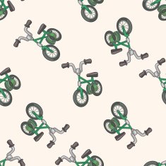 transportation bike cartoon seamless pattern background N26