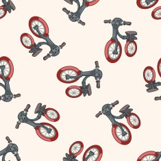 transportation bike cartoon seamless pattern background N28
