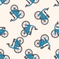 transportation bike cartoon seamless pattern background N30