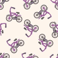 transportation bike cartoon seamless pattern background N31