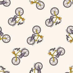 transportation bike cartoon seamless pattern background N33
