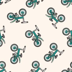 transportation bike cartoon seamless pattern background N35