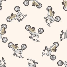 transportation bike cartoon seamless pattern background N37
